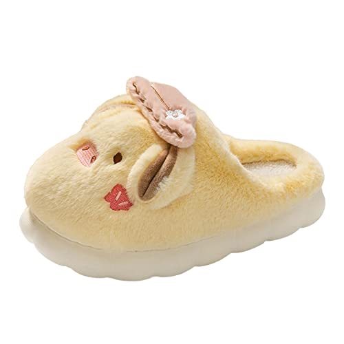 Generisch Hausschuhe Damen-Paar-Baumwollhausschuhe -Winter-warme Schuhe plus Samt-dicke Unterseite Cartoon-Baumwollhausschuhe (Yellow, 39) von Generisch