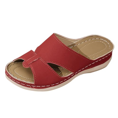 Generisch Hausschuhe Damen Sommer Bequem Pu-Leder Pantoletten Orthopädische Keilsandalen Peeptoe Sandaletten Slip-On Freizeitsandalen Mit Keilabsatz Flach Leicht Damensandalen Fischmund Slippers Generisch Hausschuhe Damen Sommer Bequem Pu-Leder Pantoletten Orthopädische Keilsandalen Peeptoe Sandaletten Slip-On Freizeitsandalen Mit Keilabsatz Flach Leicht Damensandalen Fischmund Slippers von Generisch