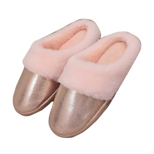 Generisch Hausschuhe Damen Winter,Winter Plush Slippers Non-Slip with Warm Filzpantoffeln Frauen Winter Washable Orthopaedic von Generisch