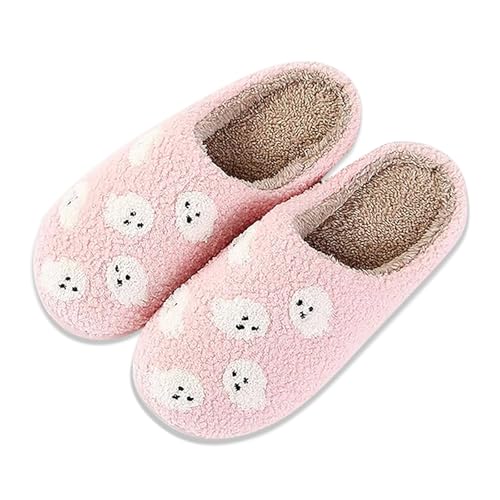 Generisch Hausschuhe Damen Winter Herren Frauen Rutschfeste Leinen Baumwoll-Pantoffeln Offene Pantoletten Bequem Warme Slipper Kurze Outdoor-Aufenthalte Slippers von Generisch
