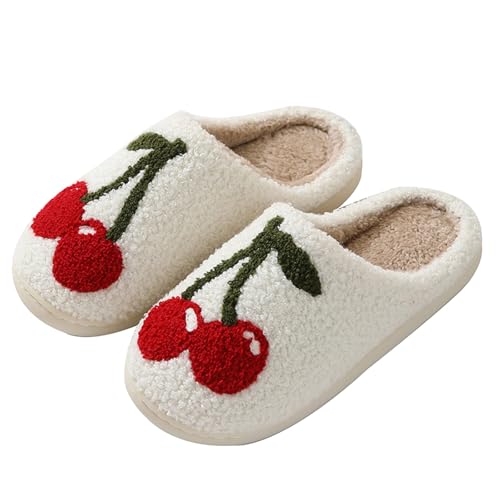 Generisch Hausschuhe Damen Winter Lustig Hausschuhes Damen Pantoletten Plüsch Pantoffeln Casual Filzpantoffeln Mode Filzhausschuhe Bequem Hauslatschen Weihnachten Winterschuhe Flach Slippers von Generisch