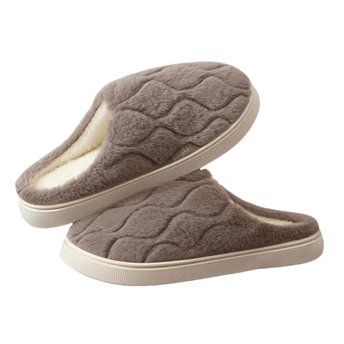 Generisch Hausschuhe Damen Winter Memory Foam Flauschige Pantoffeln rutschfeste Pantoletten Warm Hausschlappen Filzpantoffeln Filzhausschuhe Bequeme Flauschige Slippers Wohnschuhe Für Innen Außen von Generisch