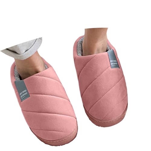 Generisch Hausschuhe Damen Winter Pantoffeln Flauschig Leichte Breite Füße Filzpantoffeln rutschfeste Warme Schlappen Schuhe Kuschel Weichen Sohlen Gefütterte Hüttenschuhe Slippers Für Paare von Generisch