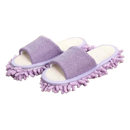 Generisch Hausschuhe Herren Pantoffeln Unisex Anti-Rutsch Kunstfellkragen Offene Zehenpartie Slippers Filzaußenseite, Indoor-optimiert Glatte Böden Rutschfeste von Generisch