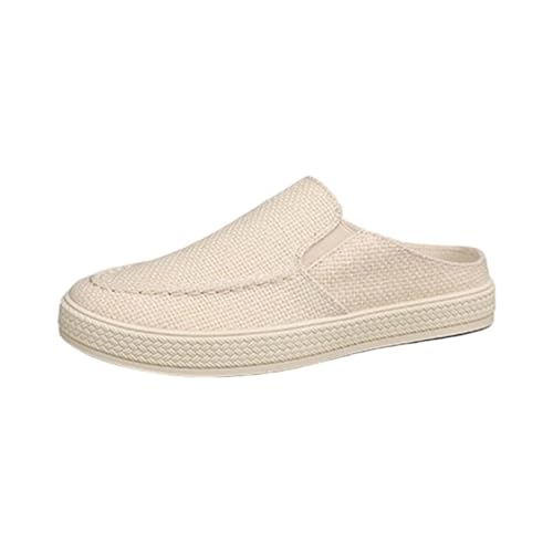 Generisch Hausschuhe Herren Slipper Strick Stoffschuhe Freizeitschuhe Halbe Hausschuhe Slip-On Schuhe Plateau Schuhe Leichtgewichts Walkingschuhe Rutschfest Joggingschuhe Bequeme Outdoorschuhe von Generisch