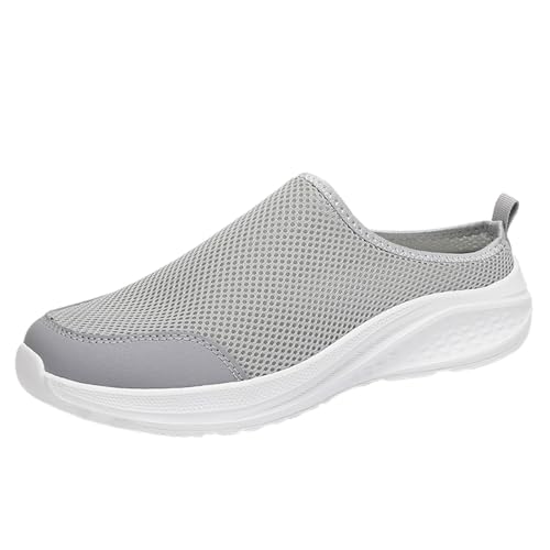 Generisch Hausschuhe Herren Sommer Freizeitschuhe Slip-On-Sicherheits Walkingschuhe Weichen Bequem Sportschuhe Atmungsaktive Pantoffeln Breite Füße Einzelneschuhe Athleisure Flacheschuhe Sneaker von Generisch