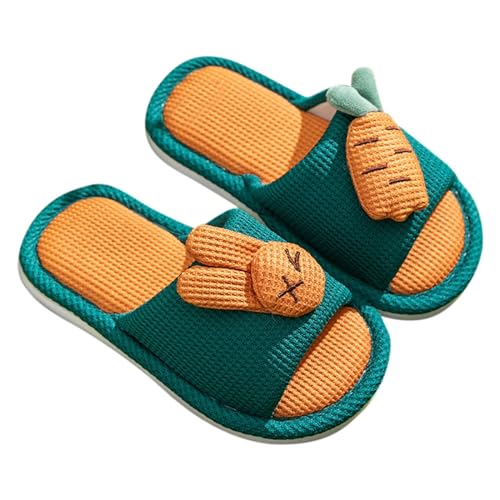 Generisch Hausschuhe Kinder Für Mädchen Karikatur-weicher bequemer Rutschfester Baumwollleinenhausschuh Winter Slippers (E, 29.5 Little Child) von Generisch