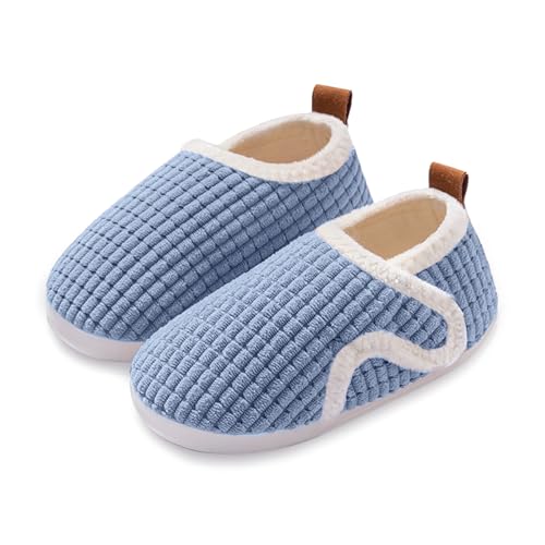 Generisch Hausschuhe Kinder Jungen Mädchen Leichtes Warme Plüsch Pantoffeln Rutschfester Slippers Kinder-Hausschuh Weich Kleinkinder Schuhe ​Unisex Hellblau 24 von Generisch
