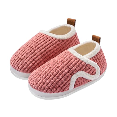 Generisch Hausschuhe Kinder Jungen Mädchen Leichtes Warme Plüsch Pantoffeln Rutschfester Slippers Kinder-Hausschuh Weich Kleinkinder Schuhe ​Unisex Wassermelonenrot 24 von Generisch