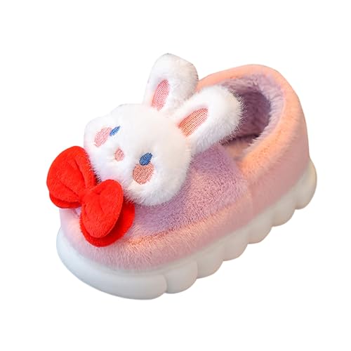 Generisch Hausschuhe Kinder Kinder Cartoon Kaninchen Baumwolle Hausschuhe Mädchen Jungen Memory Foam Bequeme Hausschuhe Warme Schuhe (Purple, 28.5 Little Child) von Generisch