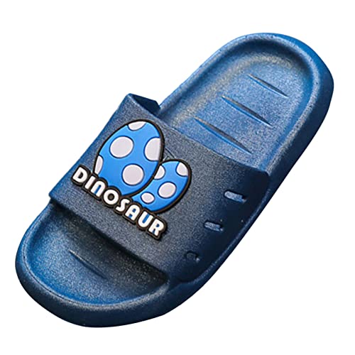 Generisch Hausschuhe Kinder Kinder-Sommerhaus außerhalb des Badezimmers tragen -Soft-Bottom-Cartoon-niedliche Jungen- Mädchen-Baby-Dinosaurier-Hausschuhe (Blue, 28 Little Child) von Generisch