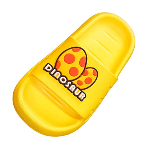 Generisch Hausschuhe Kinder Kinder-Sommerhaus außerhalb des Badezimmers tragen -Soft-Bottom-Cartoon-niedliche Jungen- Mädchen-Baby-Dinosaurier-Hausschuhe (Yellow, 25 Toddler) von Generisch