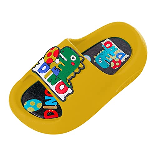 Generisch Hausschuhe Kinder Kinderhausschuhe Cartoon Dinosaurier Flachboden Home wasserdichte Atmungsaktive Strandhausschuhe (Yellow, 26 Toddler) von Generisch