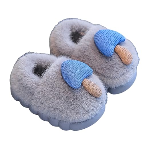 Generisch Hausschuhe Kinder mit Fersenabdeckung Pantoffeln Mädchen Rutschfest Barfussschuhe Plüsch Flachem Slippers Hineinschlüpfen Schuhe Lustige Niedliche Filzpantoffeln von Generisch