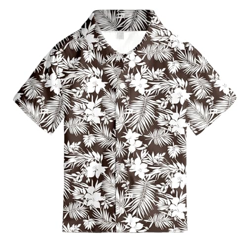 Generisch Hawaii Hemd Kinder 140 Jungen Kurzarm Revers Hawaiihemd Blumen Strandhemd Freizeithemd Sommer Oberteile Boy Sommerhemd Kleinkind Button Down Hemdjacke Bügelfreie Kurzarmhemden von Generisch
