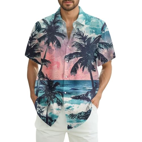 Generisch Hawaii Hemd Männer Kurzarm Hawaiihemd Herren Hawaii Hemden Button Down Sommerhemd Freizeit Urlaub Strand Hemd A Rosa XXL Generisch Hawaii Hemd Männer Kurzarm Hawaiihemd Herren Hawaii Hemden Button Down Sommerhemd Freizeit Urlaub Strand Hemd A Rosa XXL von Generisch