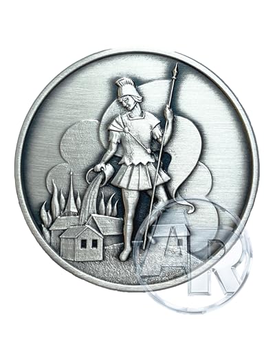 Heiliger Florian I Schlüsselanhänger | Schutzpatron der Feuerwehr | Personalisierbar I 999-feinversilbert | Gesegnet und Geweiht | Religiöser Anhänger von Generisch