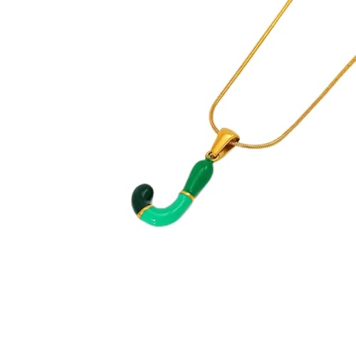 Generisch Heilkristall-Halskette, Dopamin-Titanstahl-Halskette mit Buchstabe J, natürlicher Edelstein-Anhänger für Männer, Frauen und Paare von Generisch