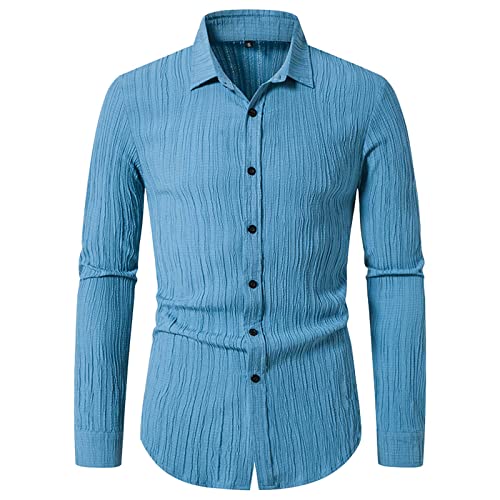 Generisch Hemd Herren Langarm 100% Baumwolle Slim fit Herrenhemd Freizeithemd Kariertes Business Hemden Comfort fit Oberhemden WeißEs Langarmshirt Hemd BüGelfrei Herren Weiß Herren Hemd Slim Fit Weiß von Generisch