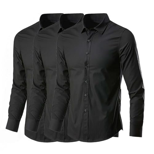 Generisch Hemd Herren Langarm 3er Pack Business Hemden Einfarbig Herrenhemden Regular Fit Weich Arbeitshemd Atmungsaktive Businesshemden Leichtes Freizeithemd Langarmshirt Schwarz XL Generisch Hemd Herren Langarm 3er Pack Business Hemden Einfarbig Herrenhemden Regular Fit Weich Arbeitshemd Atmungsaktive Businesshemden Leichtes Freizeithemd Langarmshirt Schwarz XL von Generisch