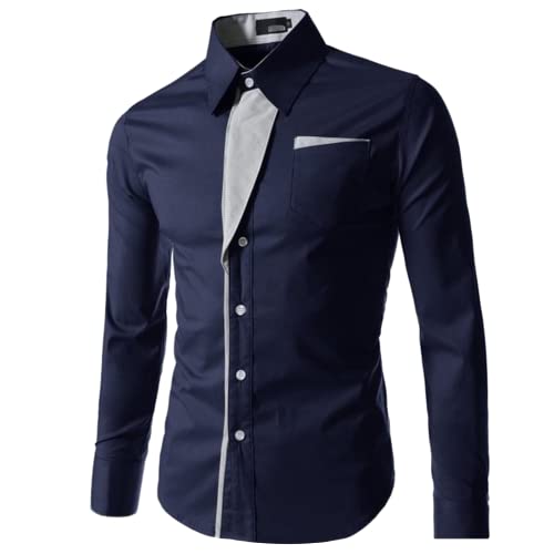 Generisch Herren Langarm Business Hemd - Regular Fit Freizeithemd für Männer, Modern, Hochzeit, Sommer - Mit Tasche, Blaugrün, Slim Fit - Esprit von Generisch