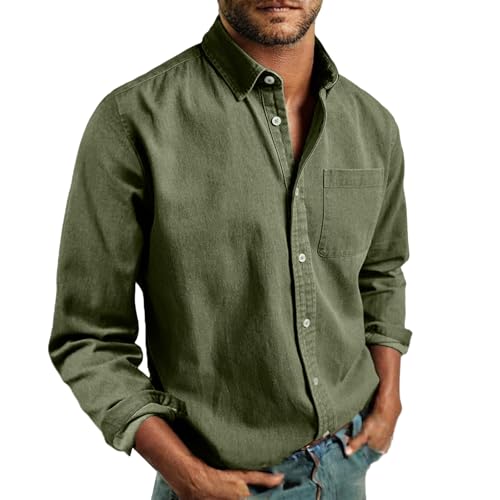 Generisch Hemd Herren Langarm Leinenhemd Button Down Leichtes Arbeithemd Atmungsaktiv Bequeme Sommerhemd Freizeithemd Regular Fit Outwear Leicht Outdoorhemd mit Knopfleiste Casual Businesshemd Generisch Hemd Herren Langarm Leinenhemd Button Down Leichtes Arbeithemd Atmungsaktiv Bequeme Sommerhemd Freizeithemd Regular Fit Outwear Leicht Outdoorhemd mit Knopfleiste Casual Businesshemd von Generisch