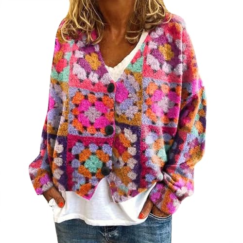 Generisch Herbstjacke Damen Elegant Winterjacke Mantel Jacke Strickjacke Winter Strickmantel Damen von Generisch
