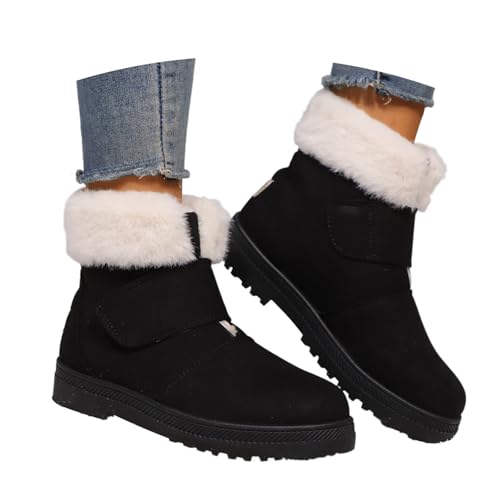 Generisch Herbstschuhe Damen wasserdichte Ankle Boots Schnürstiefel Stiefeletten Herbst Winter Schuhe Motorradstiefel Mit Schnürung Flach Schnürboots Stiefel Schwarz 40 von Generisch