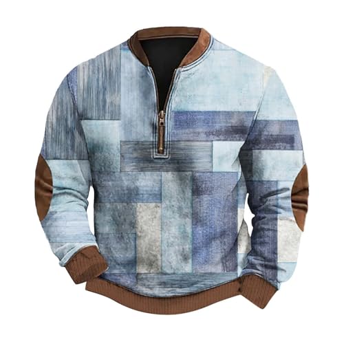 Generisch Herren 1/4 Zip Fleece Pullover Langarm Funktionsshirt Warm Wanderpullover Atmungsaktiv Pullover Herren Ohne Kapuze Sport Pullover Herren Atmungsaktiv T Shirt Langarm Schwarz von Generisch