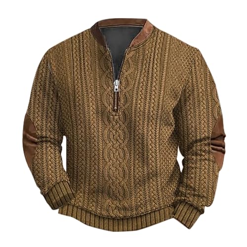 Generisch Herren 1/4 Zip Fleece Pullover Langarm Funktionsshirt Warm Wanderpullover Sportshirt Fleecejacke Herren Sweatshirt Sweatjacke Herren Baumwolle Rundhals Pullover Herren von Generisch