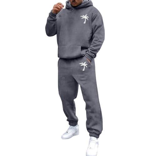 Generisch Herren 2-Teilig Set Kapuzenpullover + Jogginghose Jogginganzug Sweatjacke Trainingshose Trainingsanzug Sportanzug Freizeitanzug,Herren Outfit Komplett Set,Indoor/Outdoor von Generisch
