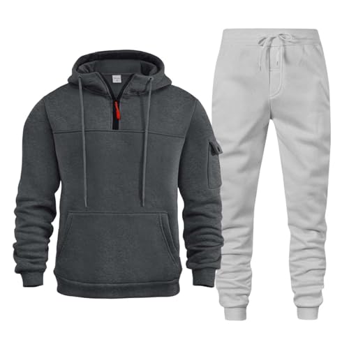Generisch Herren 2-Teilig Set Kapuzenpullover + Jogginghose Jogginganzug Sweatjacke Trainingshose Trainingsanzug Sportanzug Freizeitanzug Sport Anzug jogging anzug Traningsanzuganzug Herren von Generisch