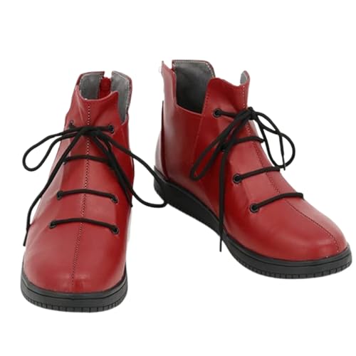 Generisch Herren Anime Cosplay Stiefel Für Itadori Yuji Rot Fancy Bühne Performance Requisiten Schuhe Halloween Comic Con (Rot,42) von Generisch