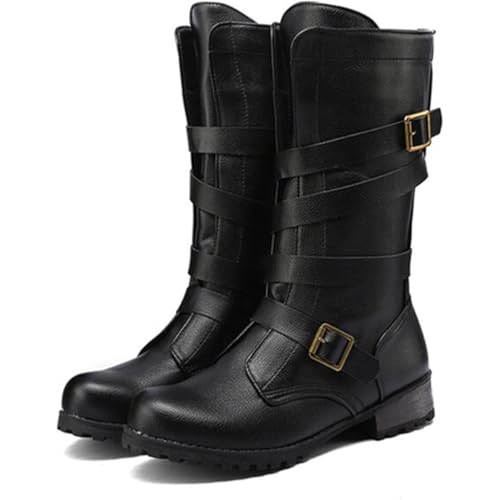 Generisch Herren Anime Cosplay Stiefel Für Tony Redgrave Fancy Bühne Performance Requisiten Schuhe Custom Made Halloween Christma Comic Con (Schwarz,34) von Generisch