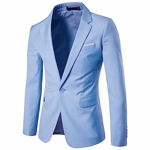 Generisch Herren Anzugjacke Leichtgewicht Bequem Anzugmantel Stylische Comfort Mantel mit Knöpfe Stehkragen Sportlich Anzüge Übergröße Blazer Jacke Herren Sportlich Leinen Blazer Herren Beige von Generisch