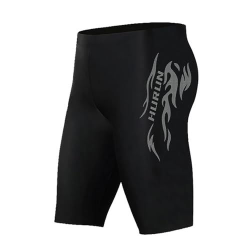 Generisch Herren Badehose Knielang Schwimmhose Jammer Schnelltrocknend Wettkampf Schwimmhose Kompression Swim Trunks Lang Badehose (Grey, XXXXXL) von Generisch