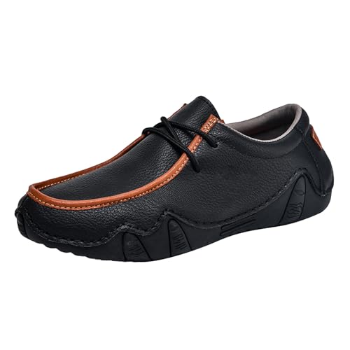 Generisch Herren BarfußSchuhe Breite Zehen Bootsschuhe Flache Low Top Wanderschuhe Handgefertigte StraßEnlaufschuhe rutschfeste Loafer Outdoorschuhe Wasserdicht Halbschuhe Leichte Laufschuhe von Generisch
