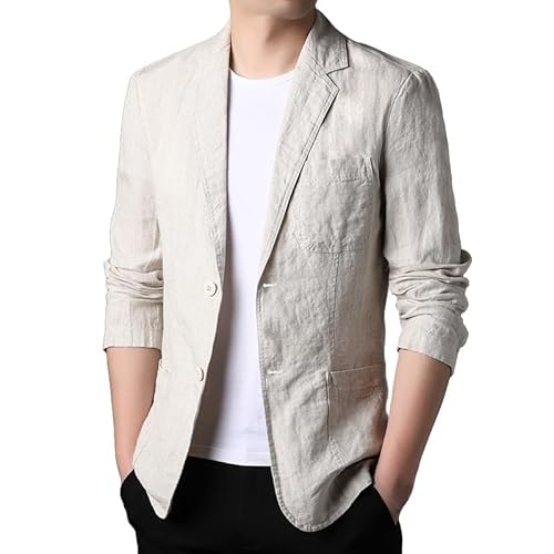 Generisch Herren-Blazerjacke Aus Leinen, Leichte, Atmungsaktive, Elegante, Lässige Anzugjacke, Normale Passform, Zwei Knöpfe, Blazer-Oberteil Für Hochzeiten, Bankette, Partys, Hellkhaki, L Generisch Herren-Blazerjacke Aus Leinen, Leichte, Atmungsaktive, Elegante, Lässige Anzugjacke, Normale Passform, Zwei Knöpfe, Blazer-Oberteil Für Hochzeiten, Bankette, Partys, Hellkhaki, L von Generisch