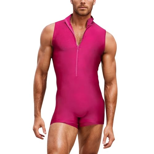 Generisch Herren Body Ringerrücken Tanktop Gymnastik Trikot Leotard Kompression Sportbody Bodysuit Rundhals Unterhemd Und Kurze Hose Bodysuit Man von Generisch
