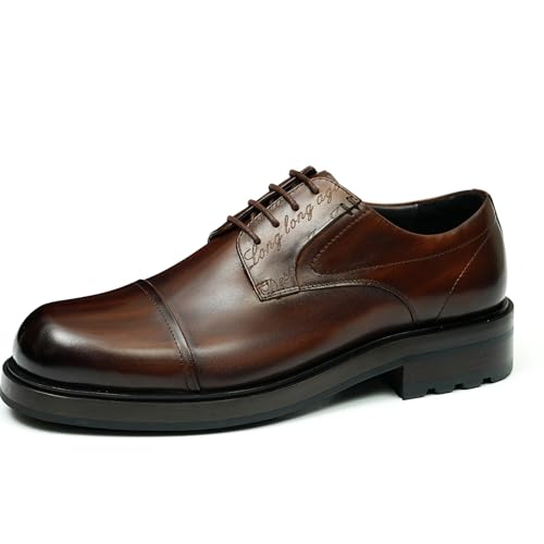Generisch Herren Business Freizeit Schnürschuhe Kleid Schuhe Hochzeit Party Formelle Derbys,Kaffee,38 von Generisch
