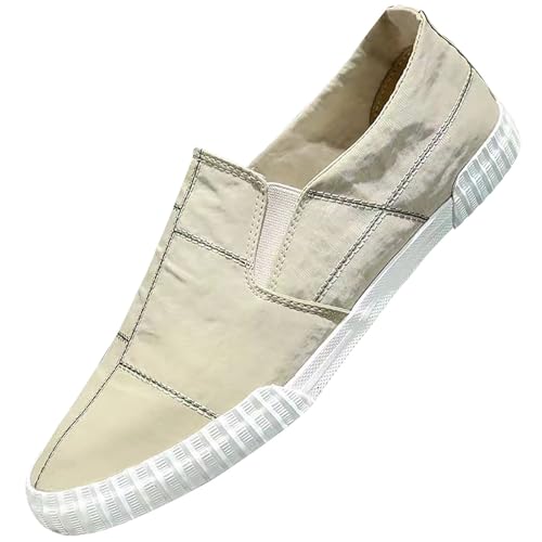 Generisch Herren Canvas Sneaker Espadrilles Mokassins Atmungsaktiv Flache Slipper Slip on Loafer Weich Comfort Klassische Schuhe Low-Top-Leinenschuh Casual Bequem Schlupfschuhe Segelschuhe von Generisch
