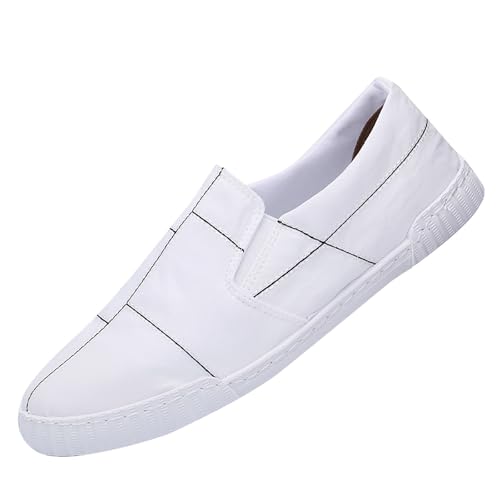 Generisch Herren Canvas Sneaker Espadrilles Mokassins Atmungsaktiv Flache Slipper Slip on Loafer Weich Comfort Klassische Schuhe Low-Top-Leinenschuh Casual Bequem Schlupfschuhe Segelschuhe von Generisch