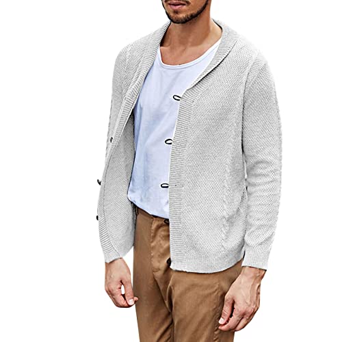 Generisch Herren Cardigan Strickjacke Strick Sweatjacke Männer Cardigan Winterjacke Plus Size Langarm Warm Strickmantel von Generisch