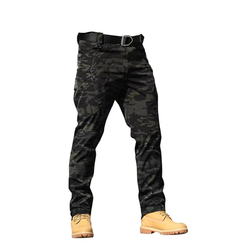 Generisch Herren Cargo Hose Lang Einfarbig Freizeithose Loose Fit Casual Chino Hose Männer Cargohosen S-XXL Cargohose Herren Jeans Cargohose MäNner Stretch Braune Cargohose Herren von Generisch