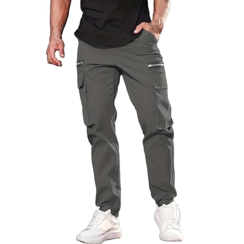 Generisch Herren Cargohose Baumwolle Baggy Chino Hosen Freizeit Outdoorhose Arbeitshose Trouser Pants Jogginghose 100 Prozent Baumwolle Herren weiße Cargohose Herren Baggy schwarzer Mann von Generisch