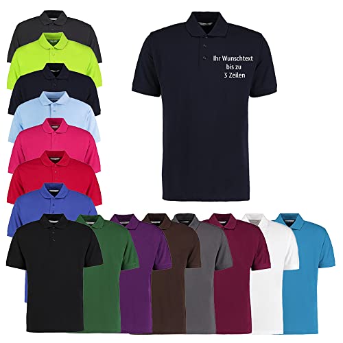 Generisch Herren Classic Fit Poloshirt mit Wunschtext Bestickt waschbar 60°C. (as3, Alpha, x_l, Regular, Regular, Navy) von Generisch