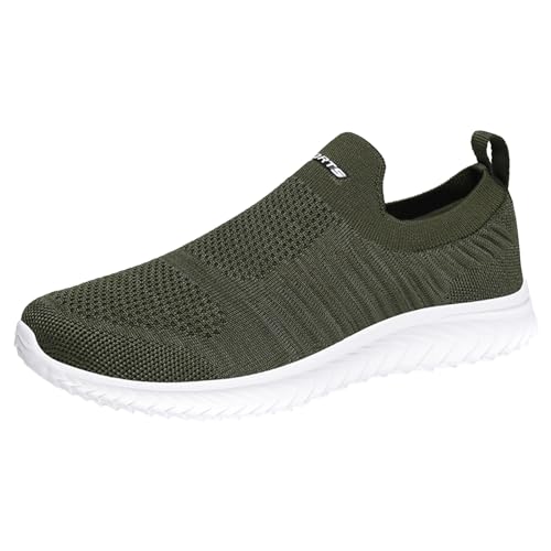 Generisch Herren Damen Sneakers Slip On Turnschuhe Atmungsaktiv Mesh Stoffschuhe Memory Foam Freizeitschuhe rutschfeste Sportschuhe Bequem Unisex Fitness Schlupfschuhe Leichte Walkingschuhe von Generisch