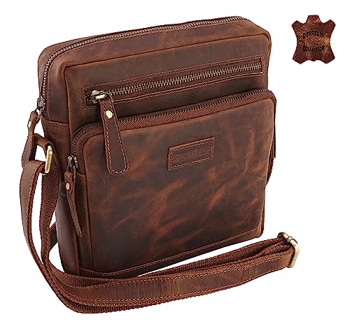 Generisch Herren Damen Tasche Umhängetasche Crossbag Flugumhänger ECHTES RINDLEDER! S3 von Generisch