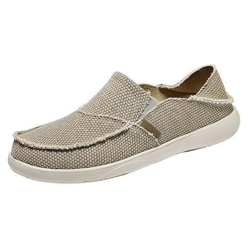 Generisch Herren Espadrillas Walkingschuhe Slip On Laufschuhe Leicht Freizeitschuhe Anti-Rutsch Wanderschuhe Ohne Schnürsenkel Loafers Atmungsaktive Fahrschuhe Modische Canvas Schuhe von Generisch