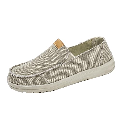 Generisch Herren Flache Canvas Schuhe Loafers Weich Sohle Fahrschuhe Low Top Freizeitschuhe Ohne SchnüRsenkel Halbschuhe Atmungsaktive Leicht Espadrilles Slip On Bootsschuhe rutschfeste Walkingschuhe von Generisch